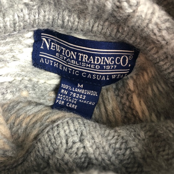 NEWTON TRADING CO Vintage 100% Wool Turtleneck Sweater southwestern stripe M - Picture 11 of 12